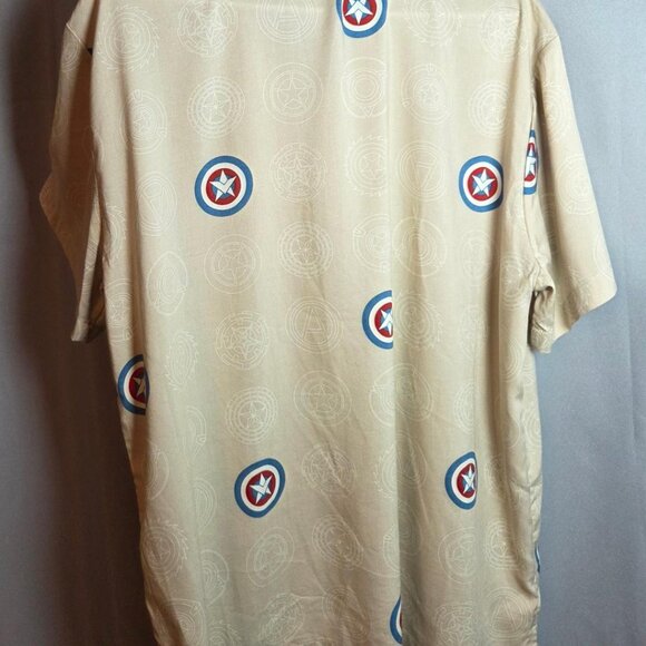 Captain America Marvel Shirt Men’s Short Sleeve Button Down Collar Size XL/TG/EG - Picture 13 of 13